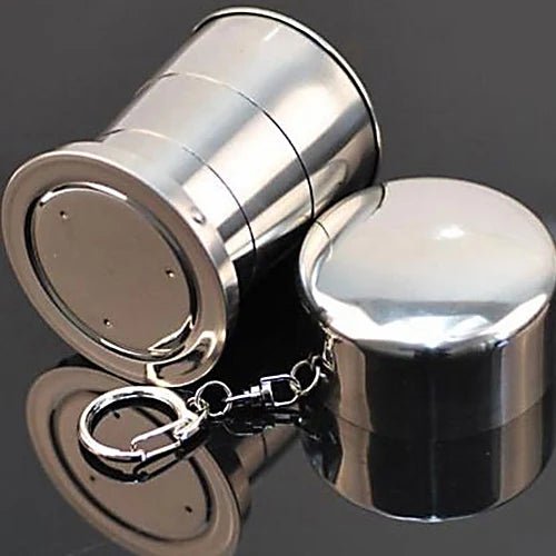 Stainless Steel Drinking Teacup Outdoor Traveling Collapsible Cup With Lid. - #shoOUTGEAEPLUS#