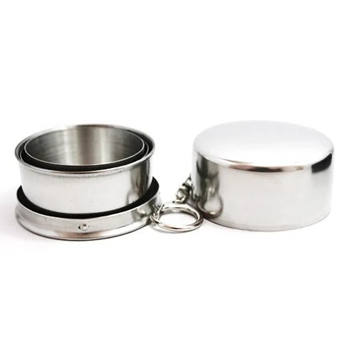 Stainless Steel Drinking Teacup Outdoor Traveling Collapsible Cup With Lid. - #shoOUTGEAEPLUS#