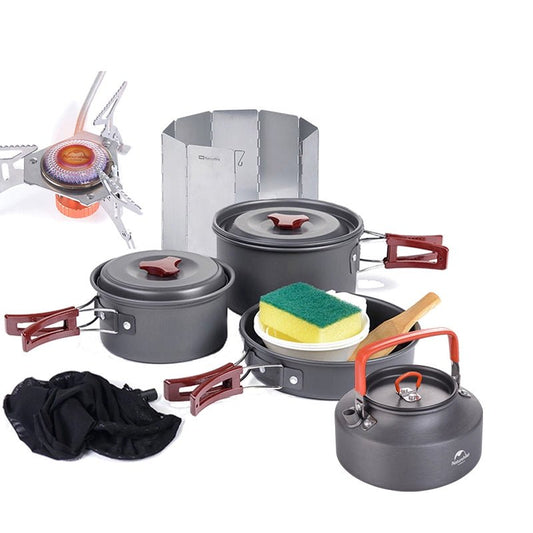 NH Outdoor 1-2-3 People Picnic Portable Stove Pot Set - #shoOUTGEAEPLUS#